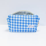Gingham Quilted Makeup Bag