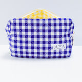 Gingham Quilted Makeup Bag