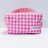 Gingham Quilted Makeup Bag