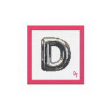 Silver Bubble Letters Needlepoint Canvas