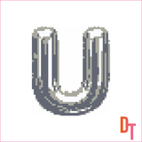 Silver Bubble Letters Needlepoint Canvas
