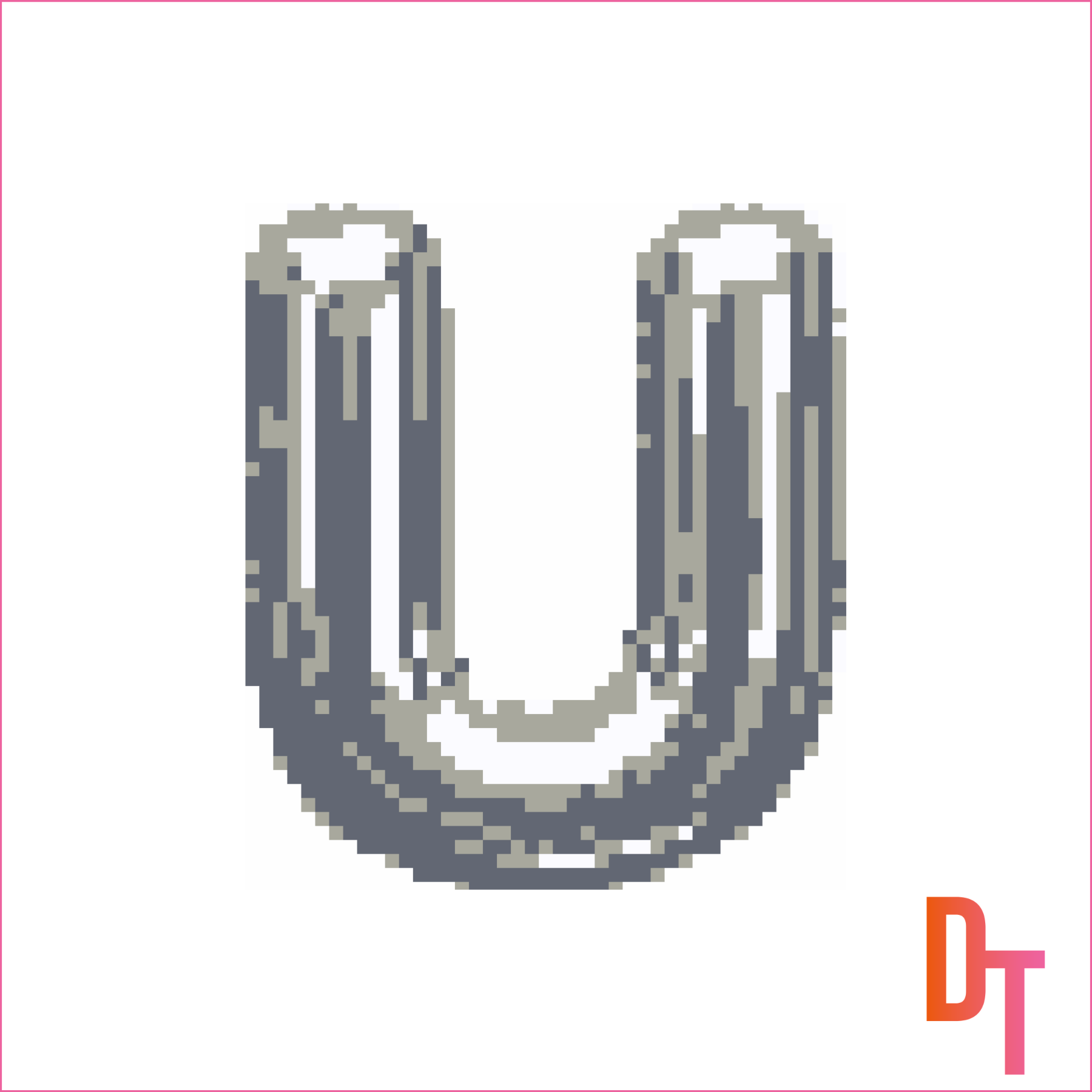 Silver Bubble Letters Needlepoint Canvas
