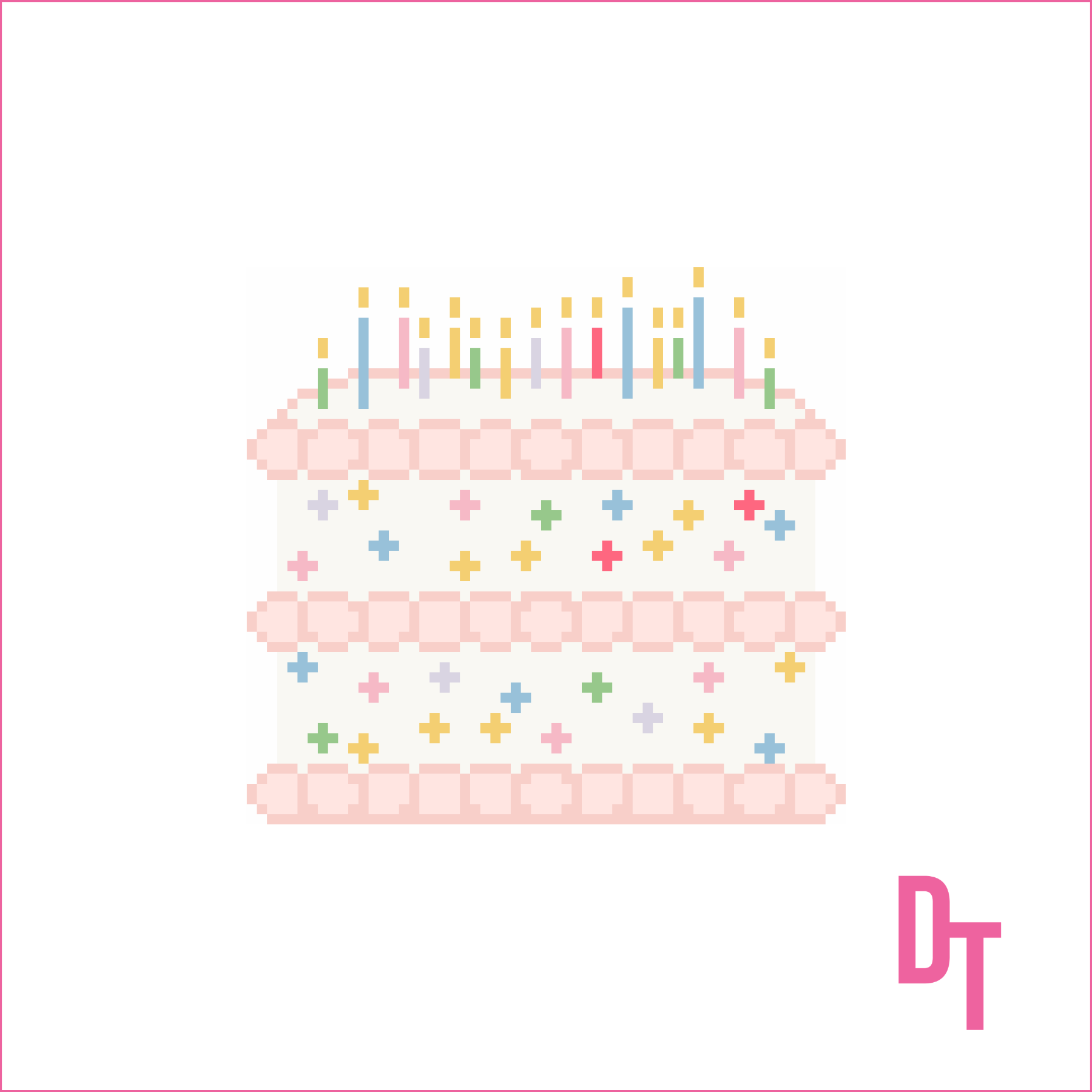 Birthday Cake Needlepoint Canvas