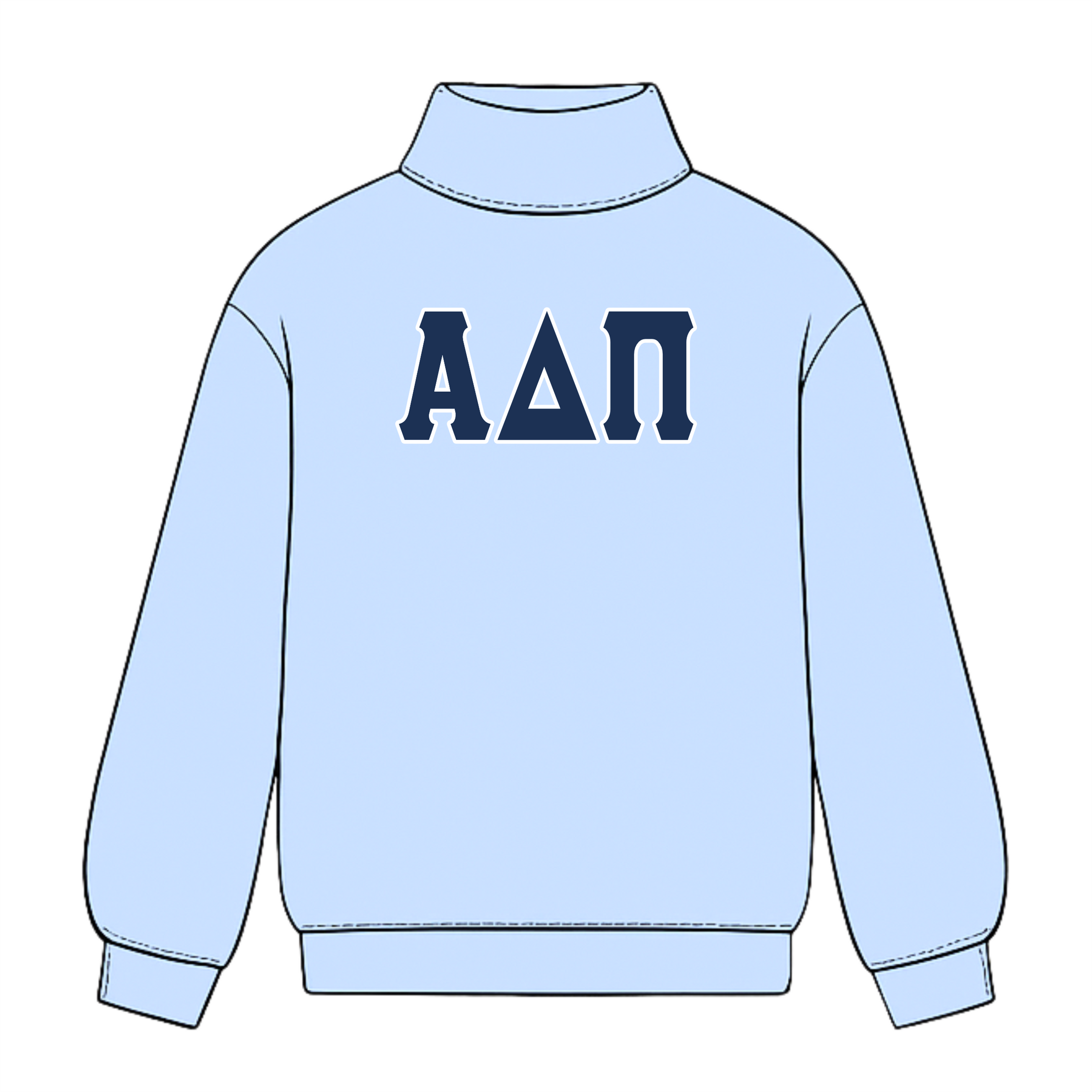 Classic Twill Mock Neck Crew