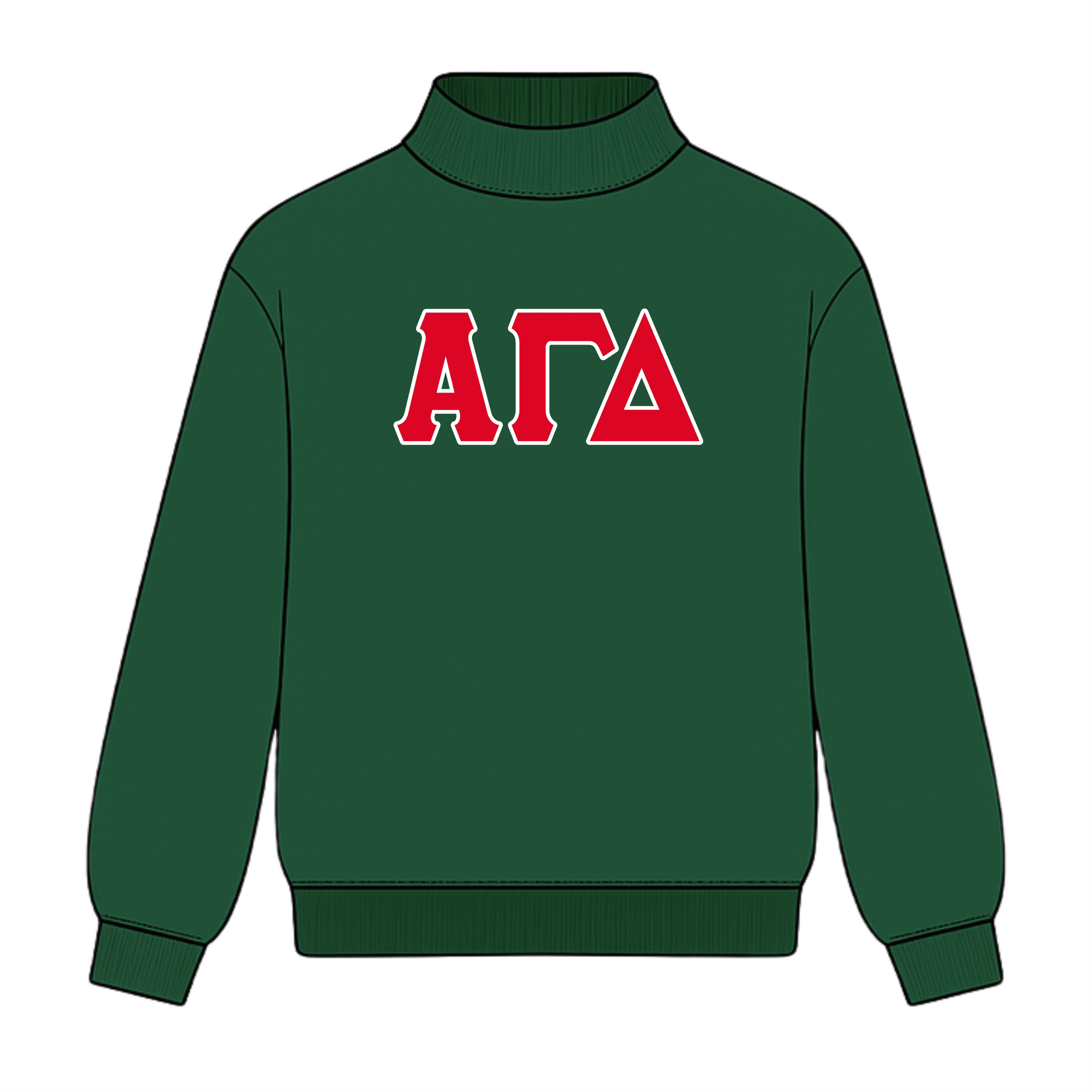 Classic Twill Mock Neck Crew
