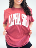 Load image into Gallery viewer, Varsity Arch Puff Tee (Smaller Sororitites)

