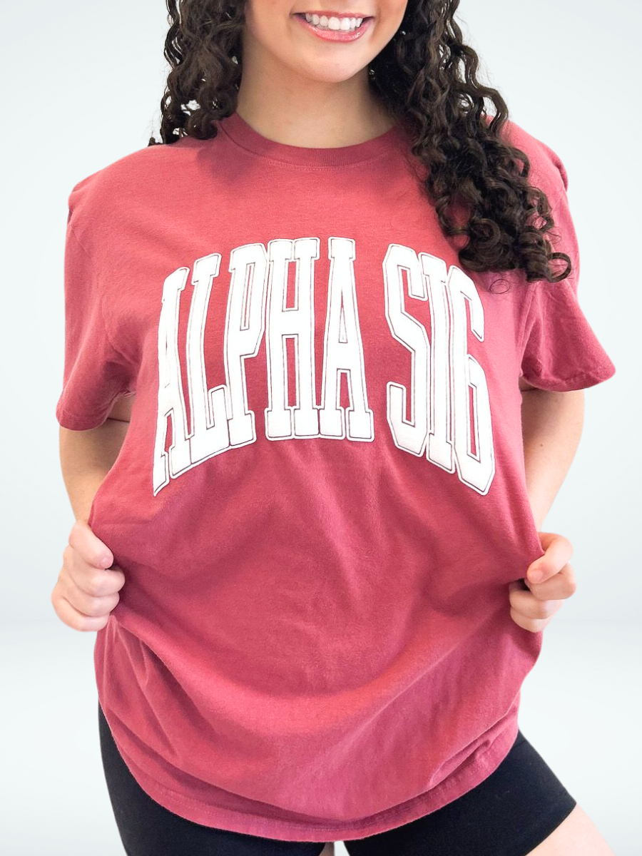 Varsity Arch Puff Tee (Smaller Sororitites)