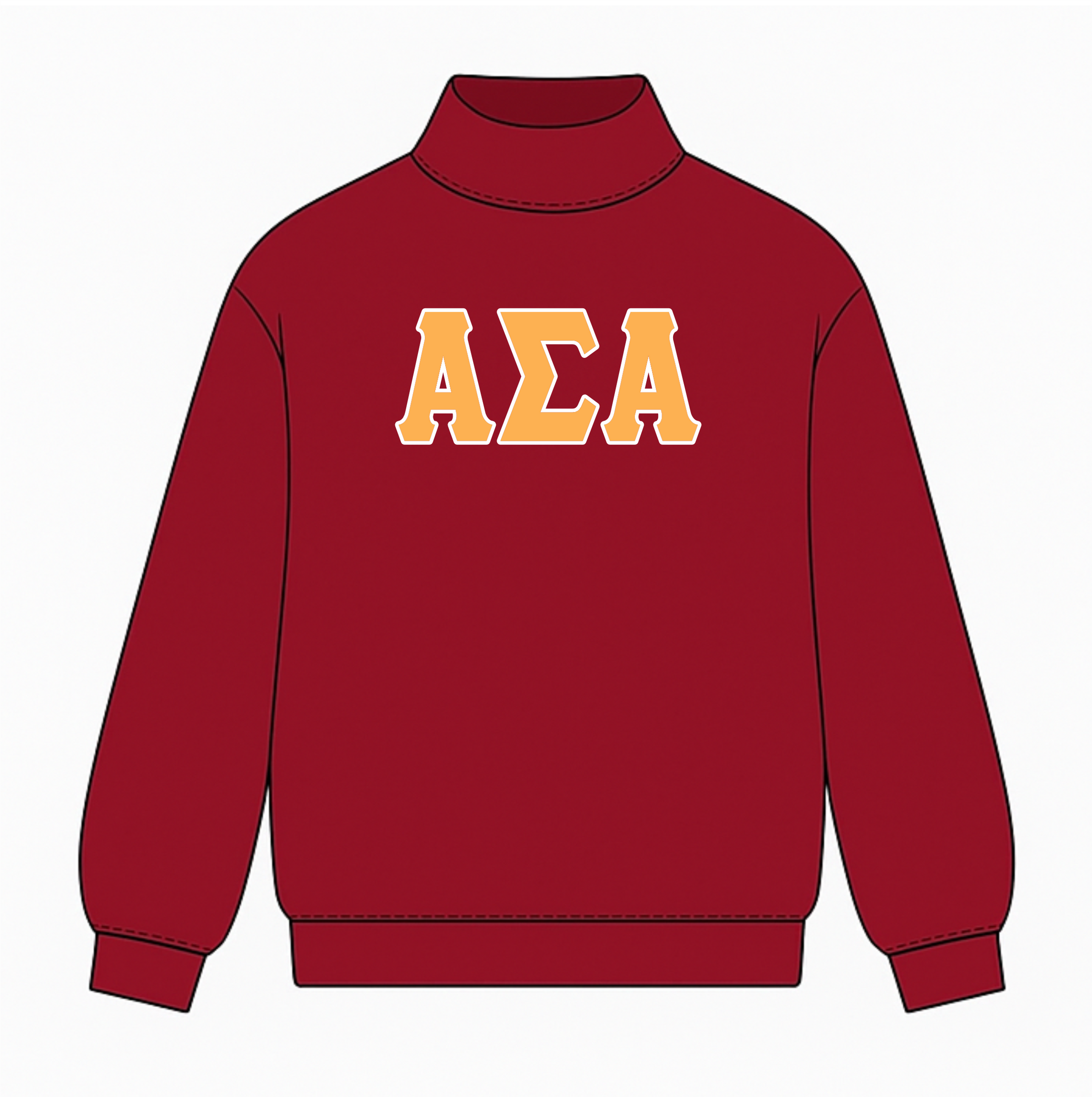 Classic Twill Mock Neck Crew