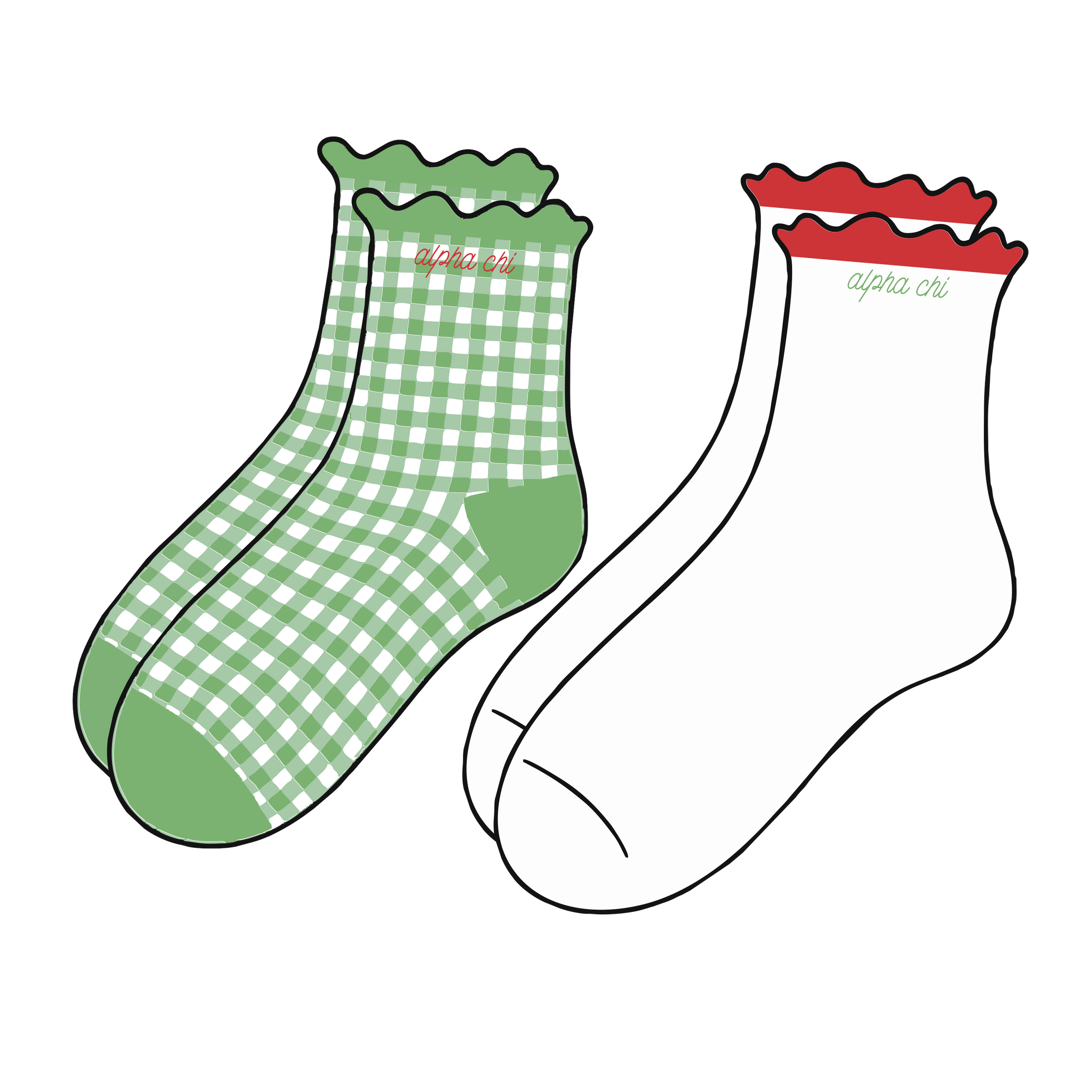 Gingham & Grace Sorority Sock Set - PREORDER