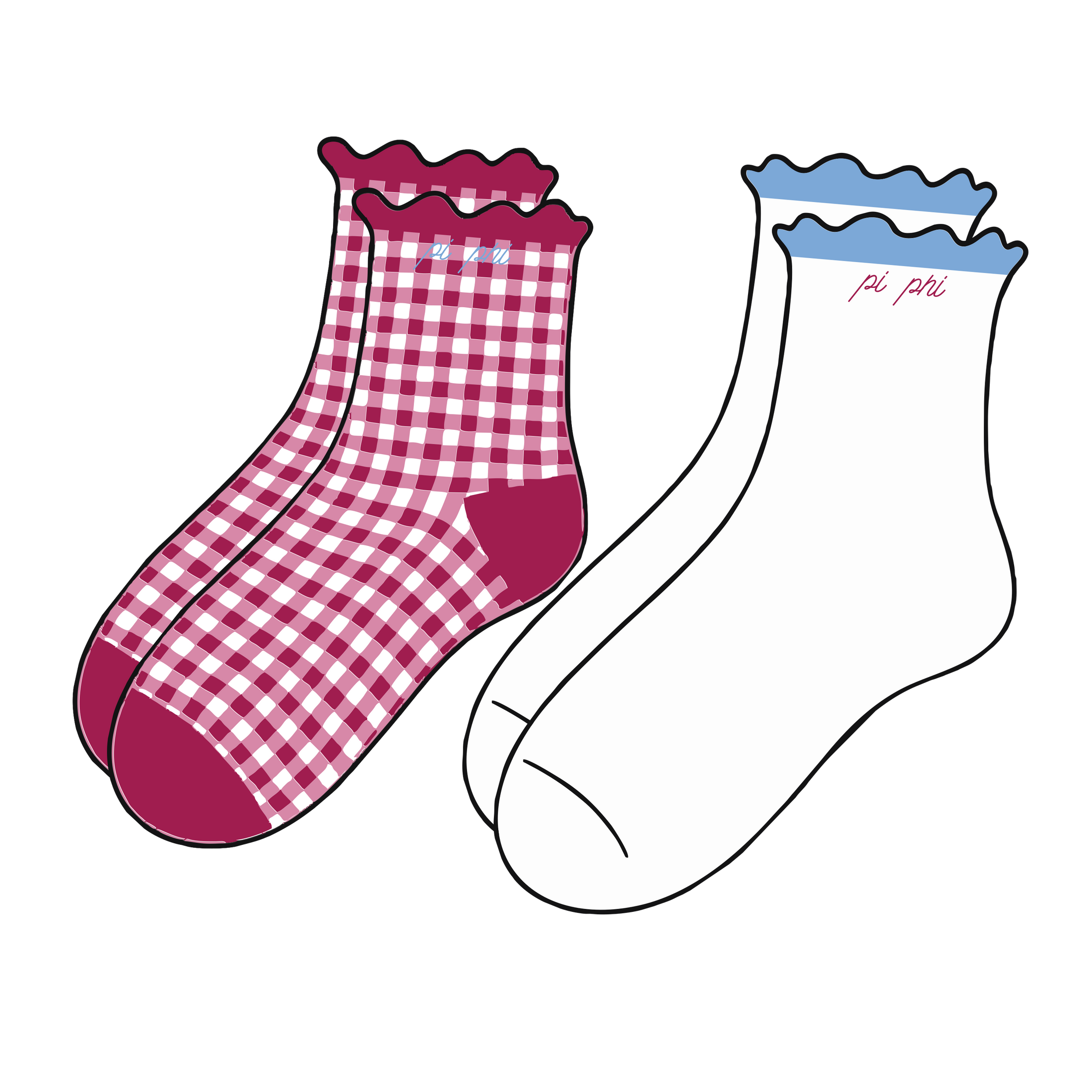 Gingham & Grace Sorority Sock Set - PREORDER