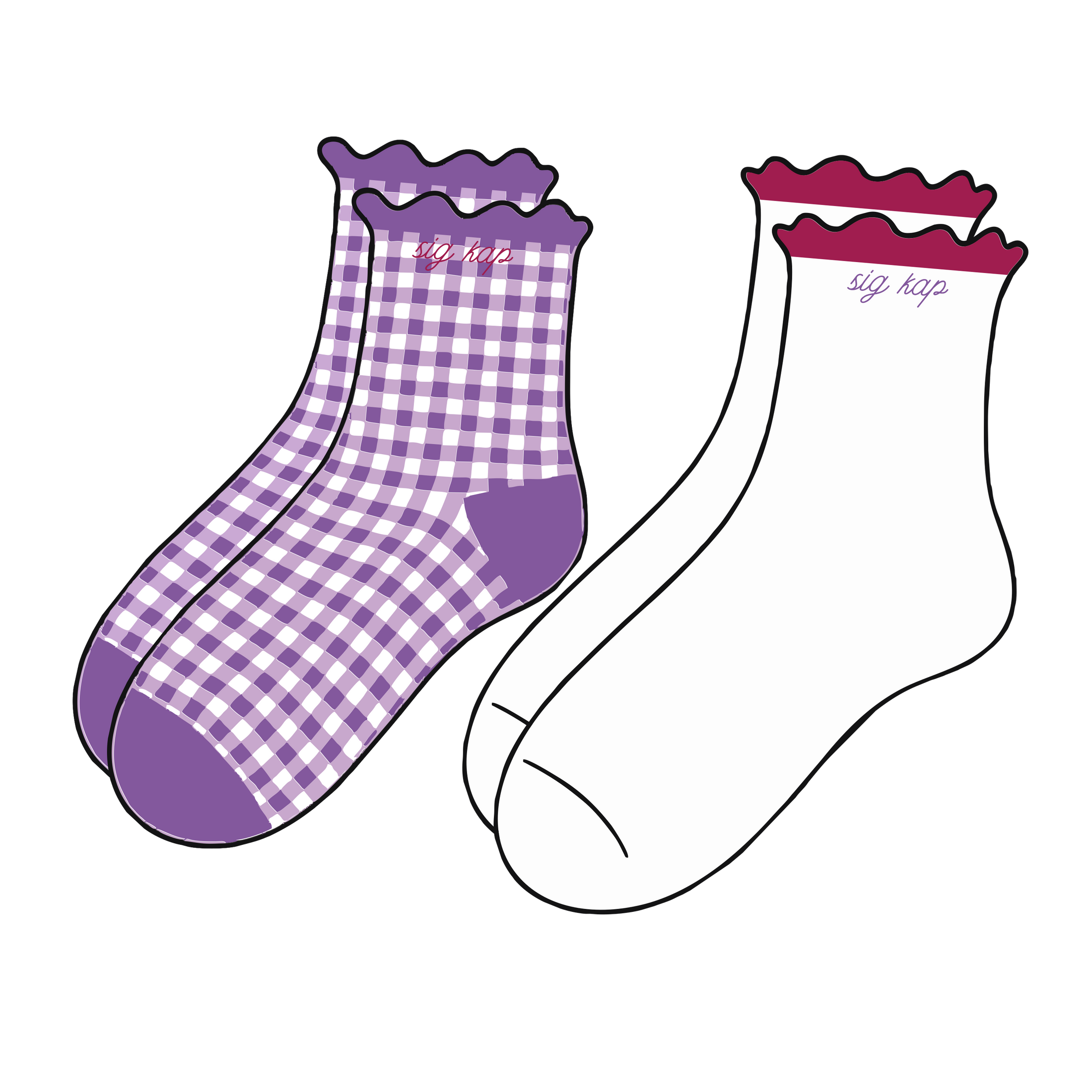 Gingham & Grace Sorority Sock Set - PREORDER