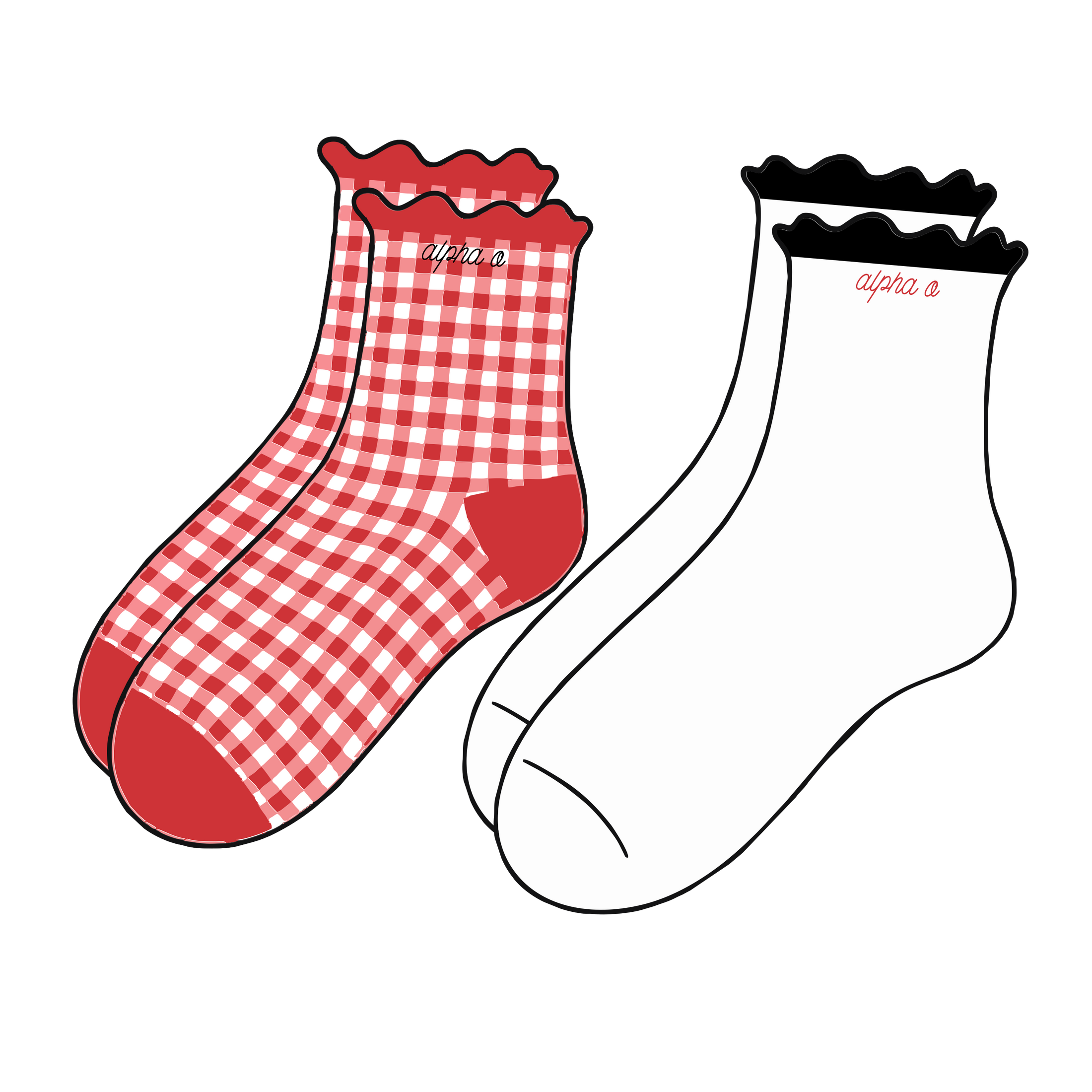 Gingham & Grace Sorority Sock Set - PREORDER