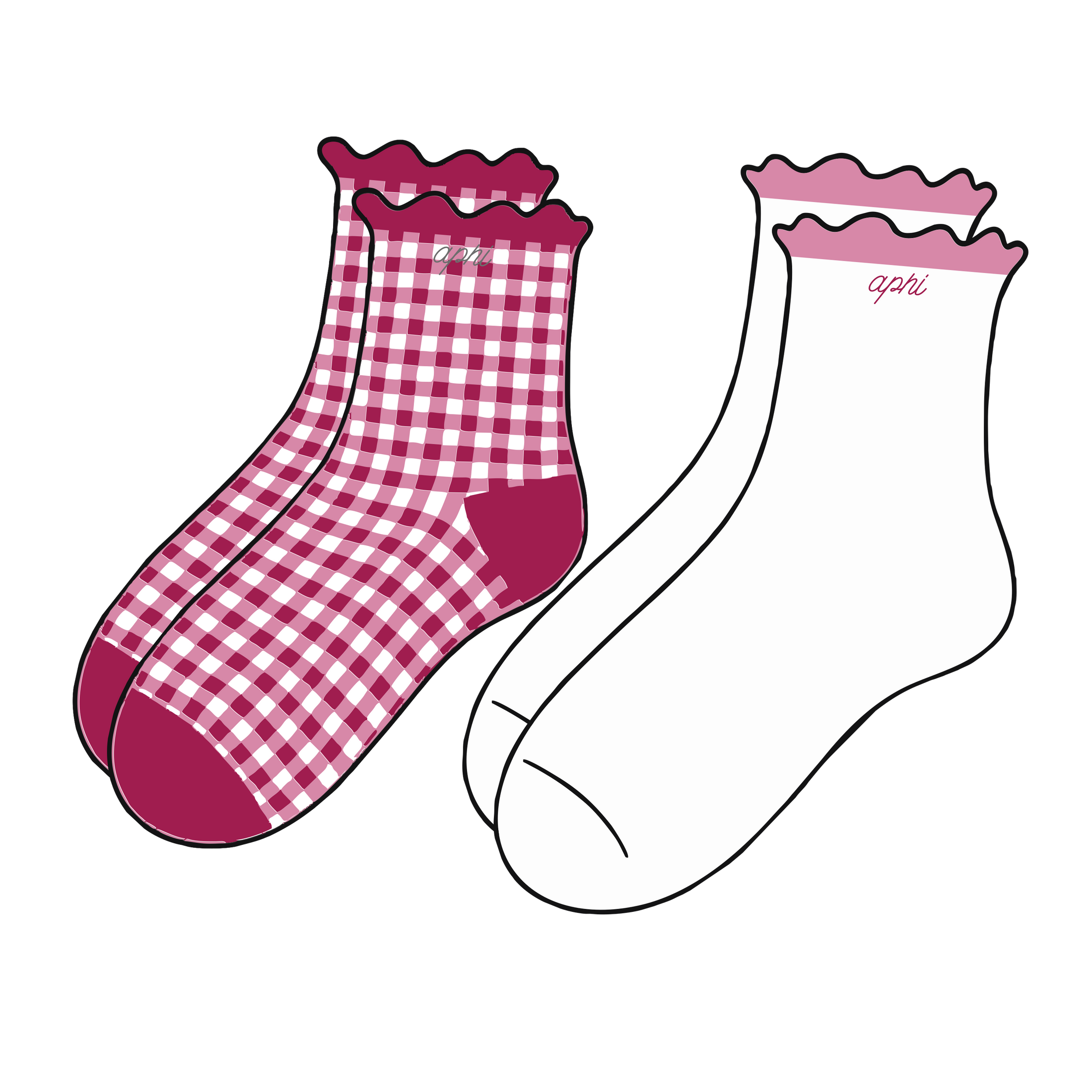 Gingham & Grace Sorority Sock Set - PREORDER