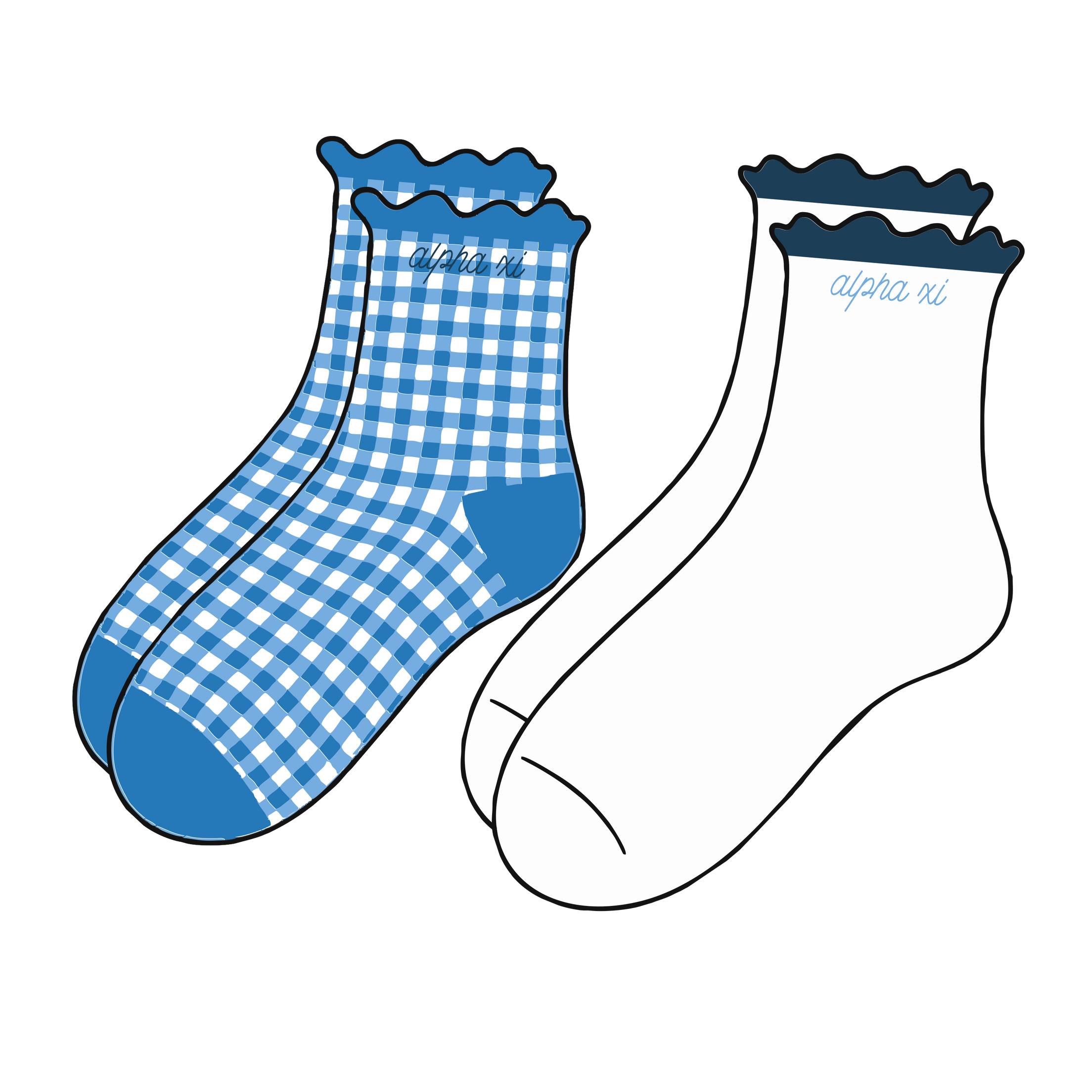 Gingham & Grace Sorority Sock Set - PREORDER