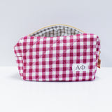 Gingham Quilted Makeup Bag