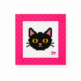 Spooky Black Cat Icon Needlepoint Canvas