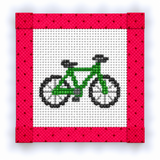 Pedal Happy Bicycle Mini Needlepoint Canvas