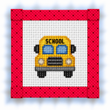 Mini School Bus Needlepoint Canvas