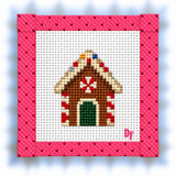 Sweet Little Gingerbread House Needlepoint Canvas