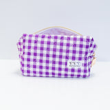 Gingham Quilted Makeup Bag