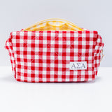 Gingham Quilted Makeup Bag