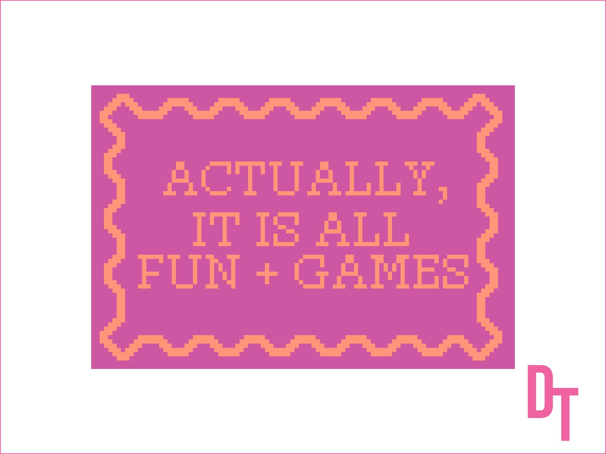 Actually, It Is All Fun + Games Needlepoint Canvas