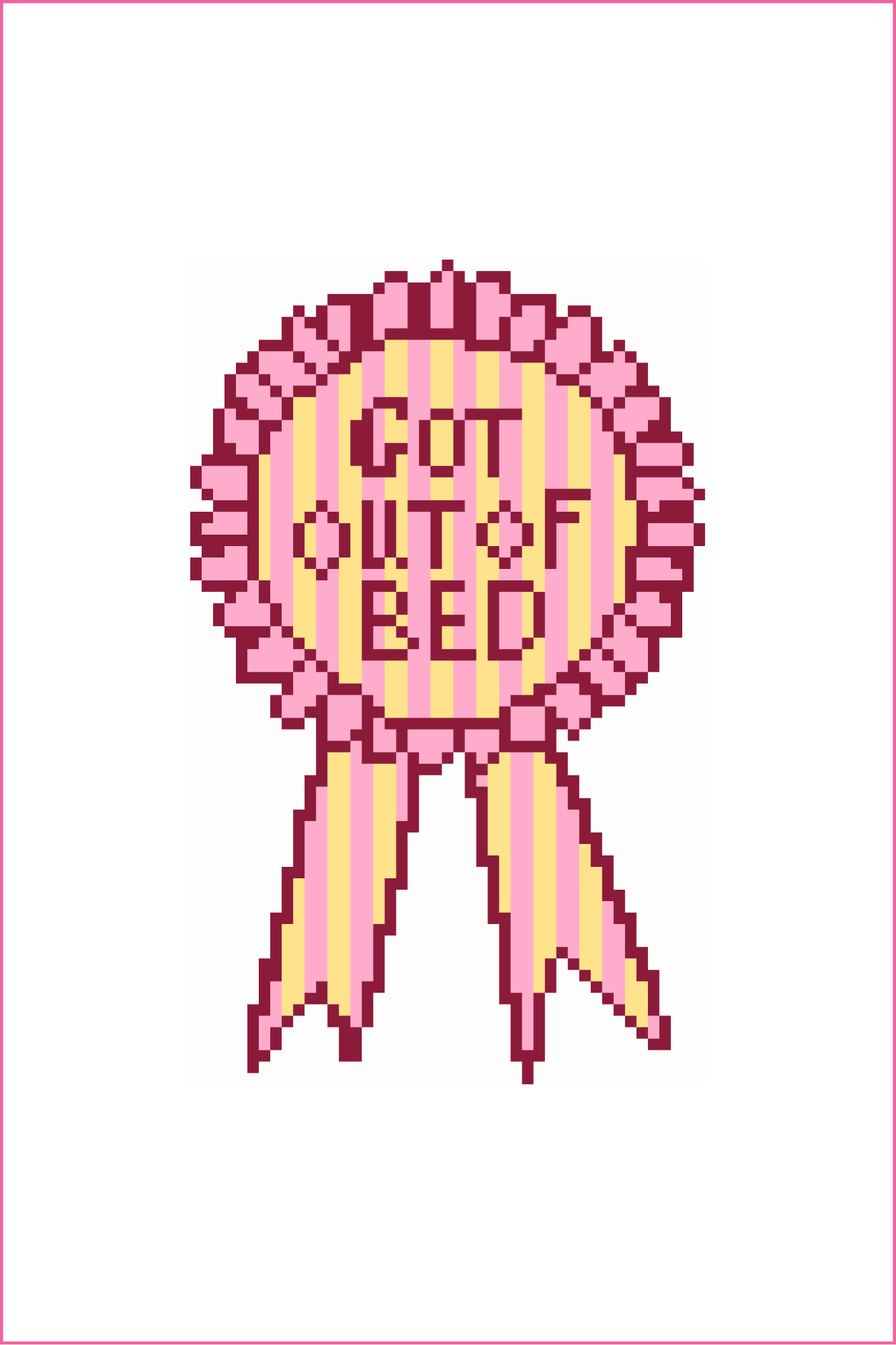 Got Out of Bed Award Ribbon Needlepoint Canvas