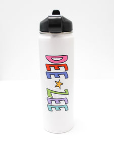 Rainbow Water Bottle with Straw Lid - 22oz
