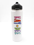 Load image into Gallery viewer, Rainbow Water Bottle with Straw Lid - 22oz
