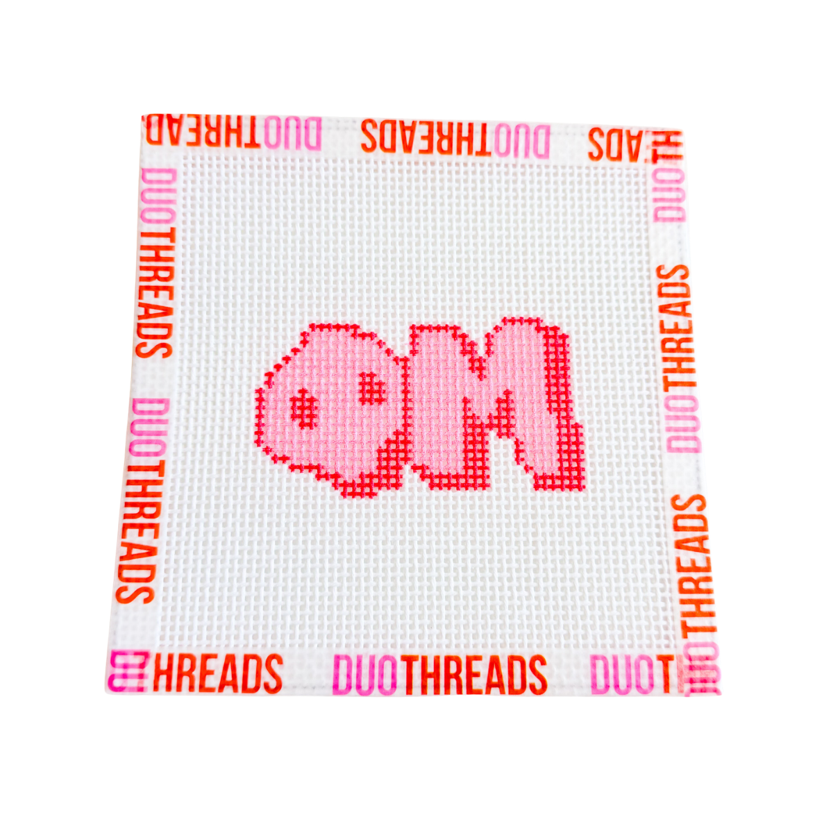 Sorority Bubble Letter Needlepoint Canvas