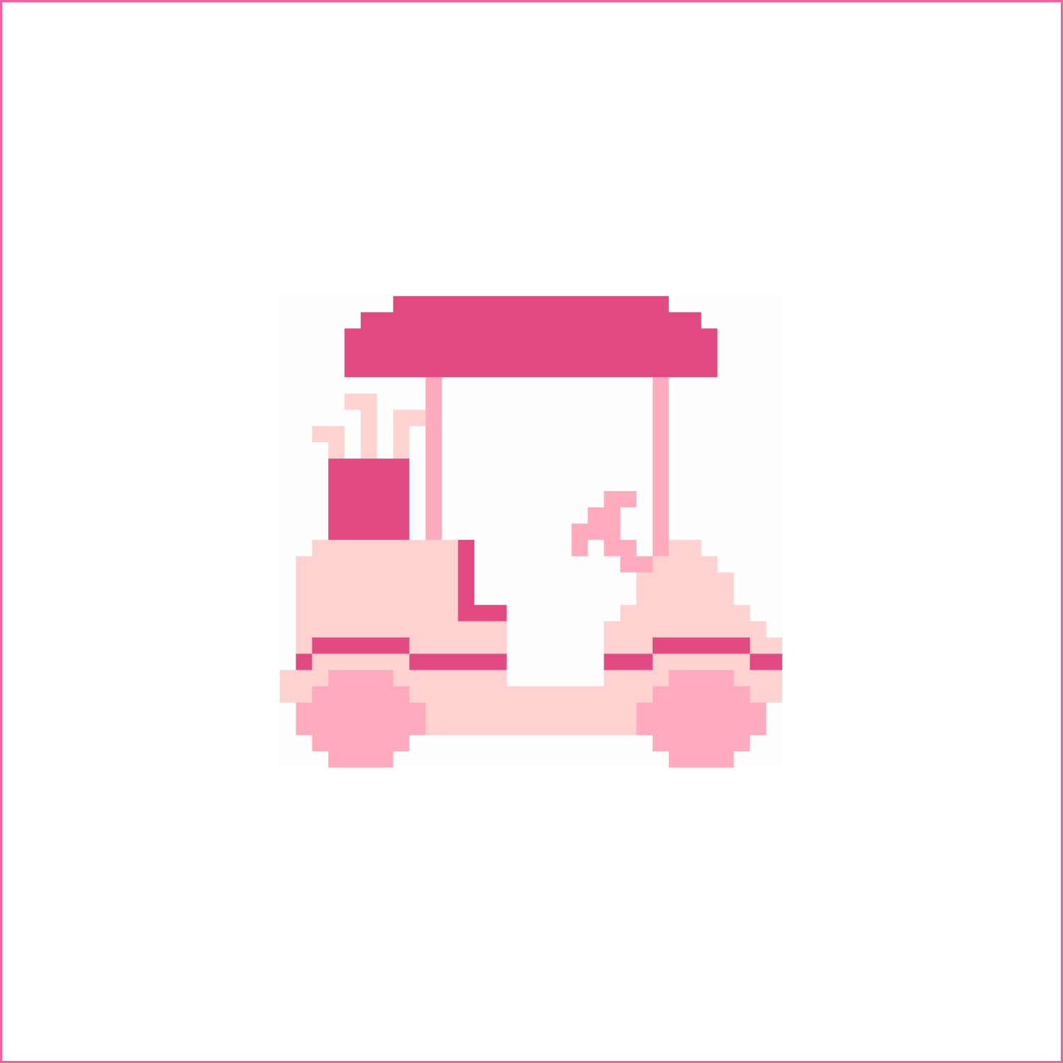 Pink Par Tee Golf Cart Needlepoint Canvas