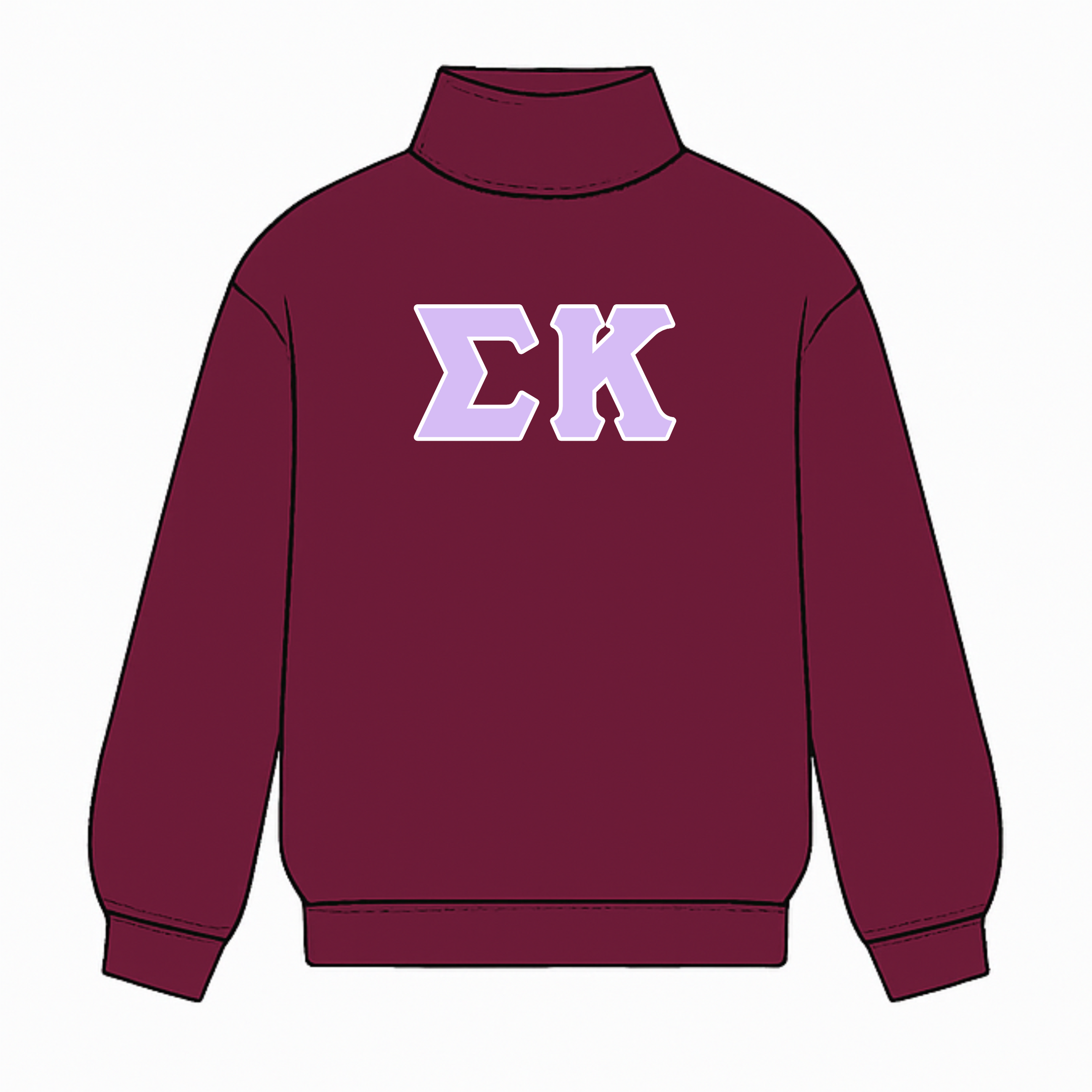 Classic Twill Mock Neck Crew
