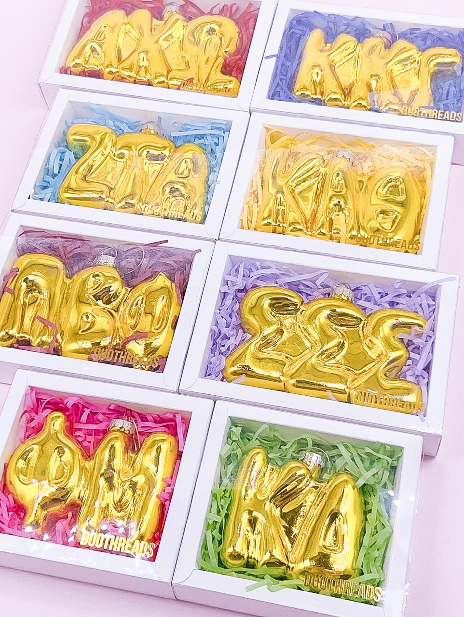 Gold Bubble Letter Sorority Ornament