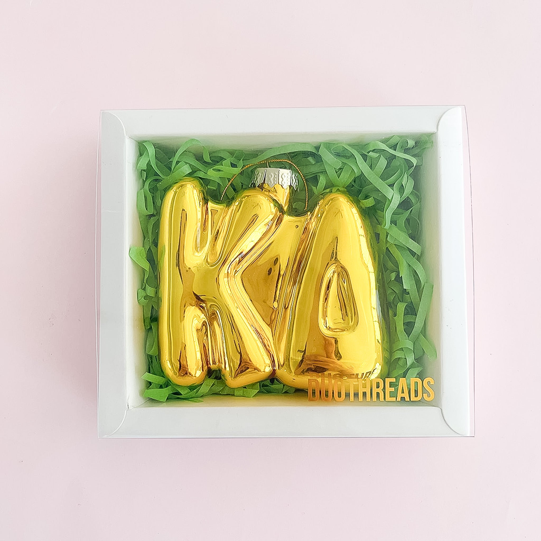 Gold Bubble Letter Sorority Ornament