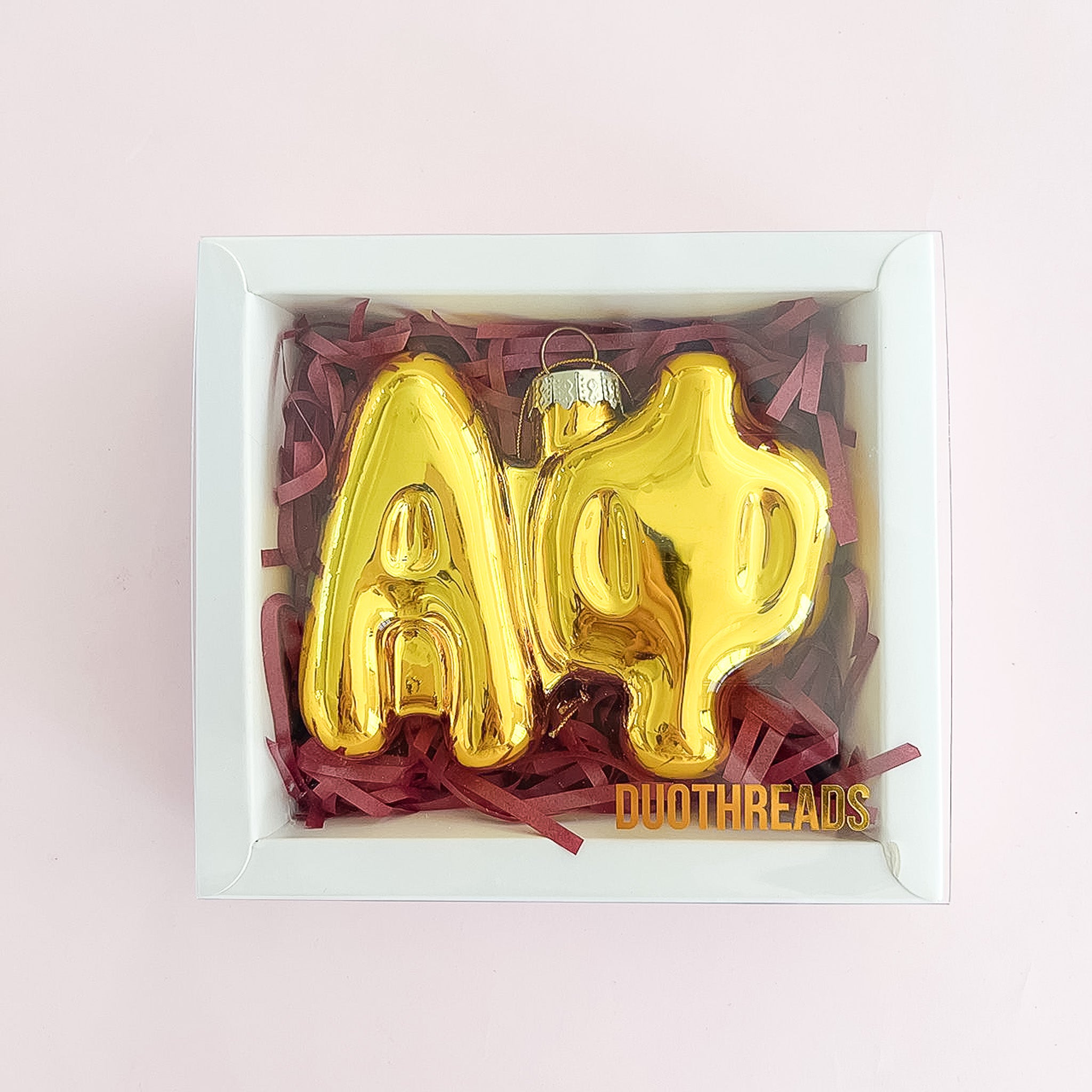 Gold Bubble Letter Sorority Ornament