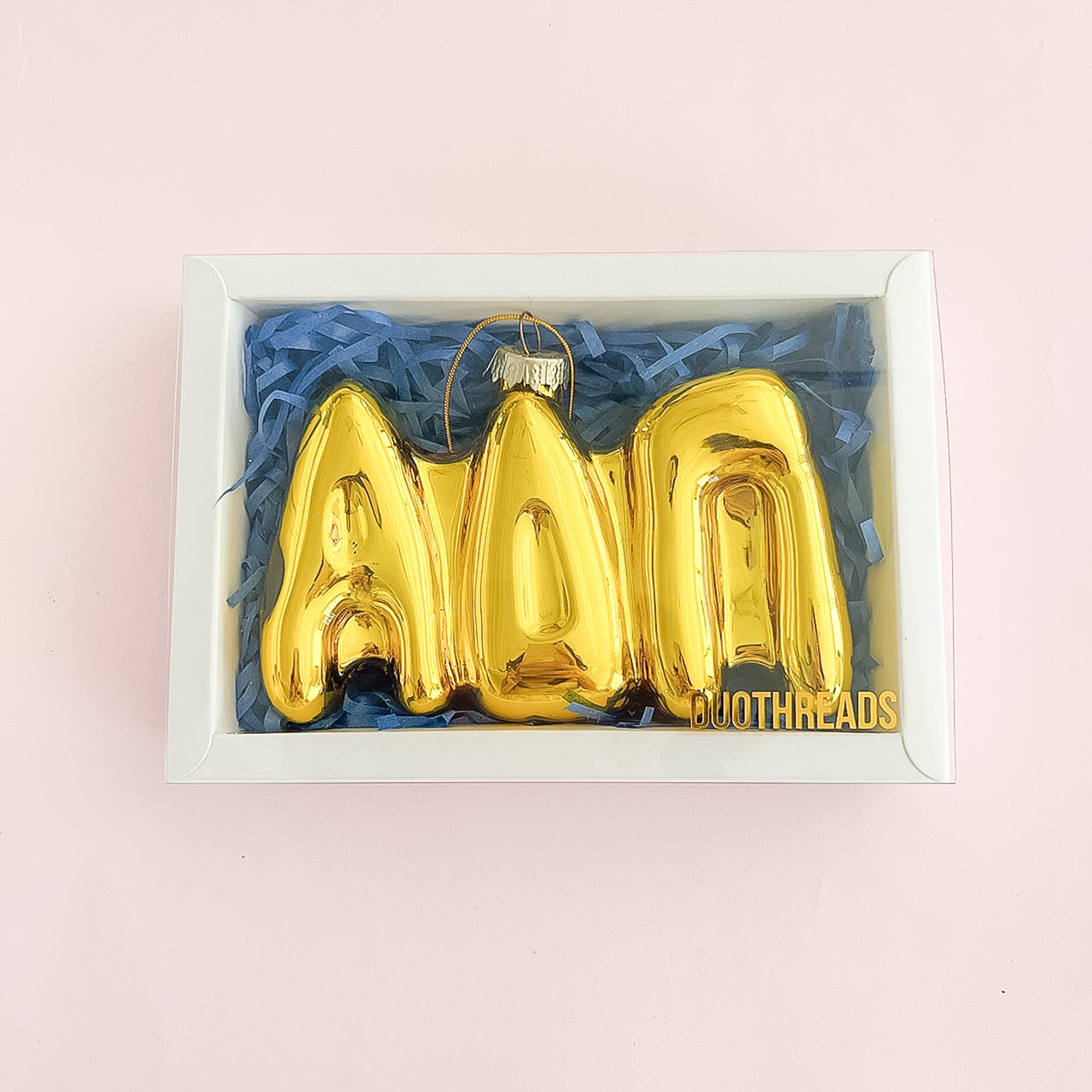 Gold Bubble Letter Sorority Ornament