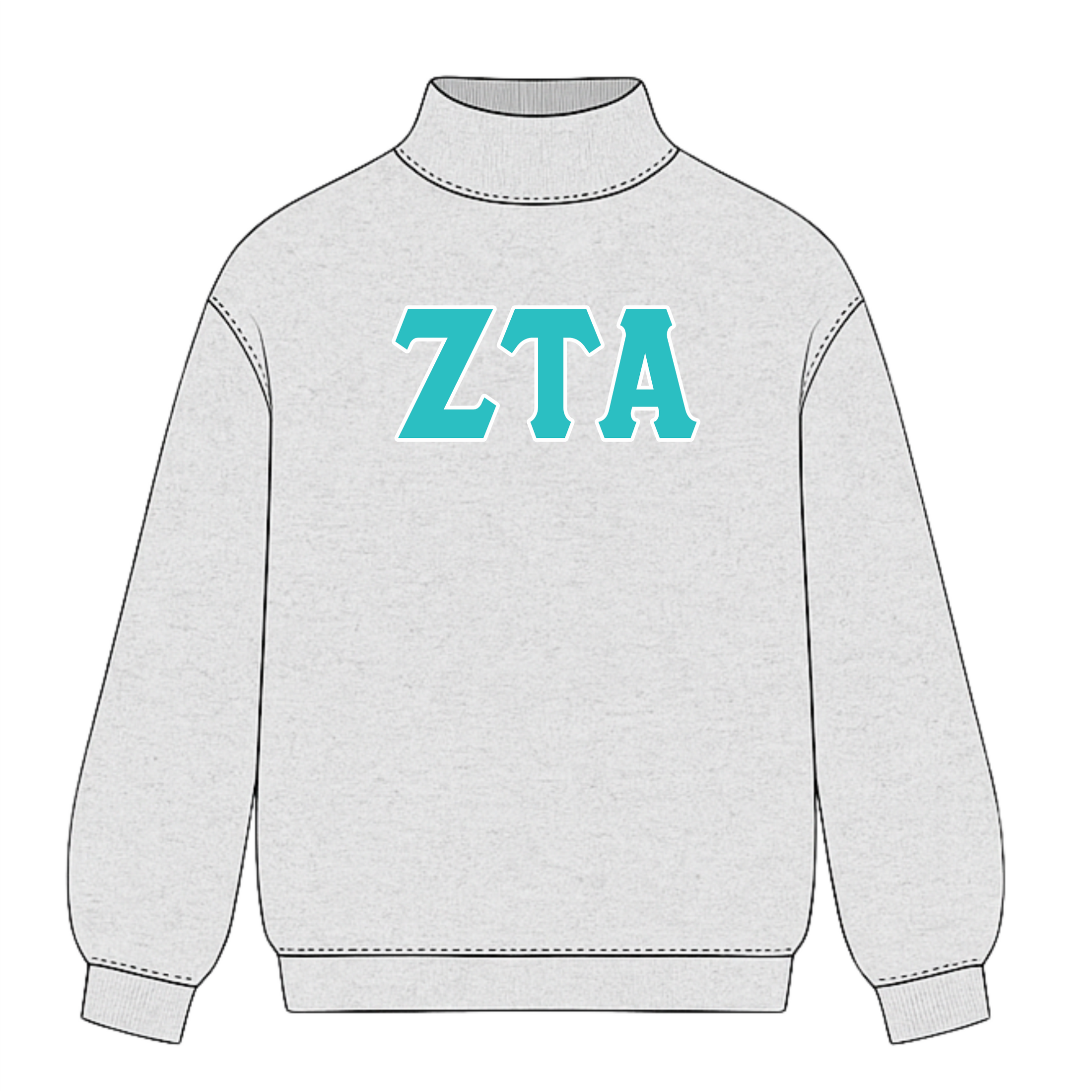 Classic Twill Mock Neck Crew
