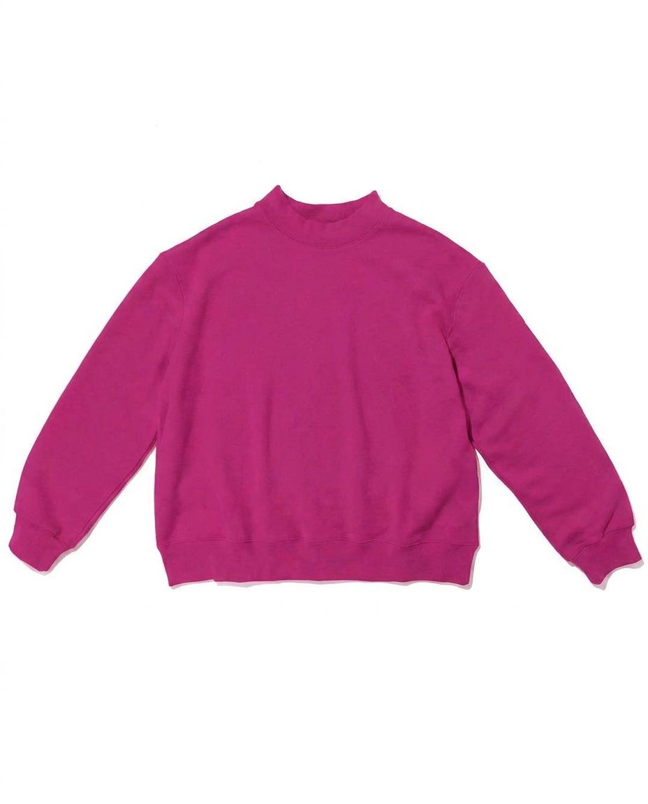 Berry colored mock neck flat lay