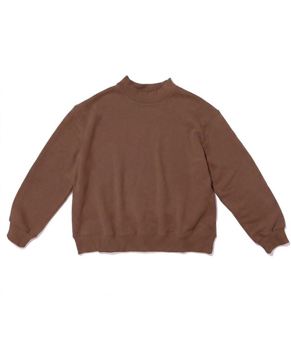 espresso mock neck flat lay