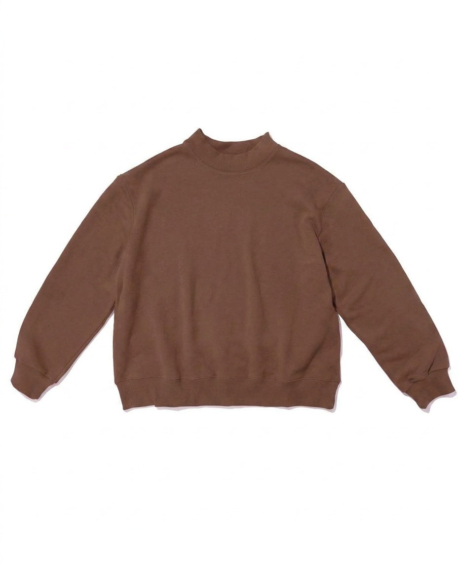 espresso mock neck flat lay